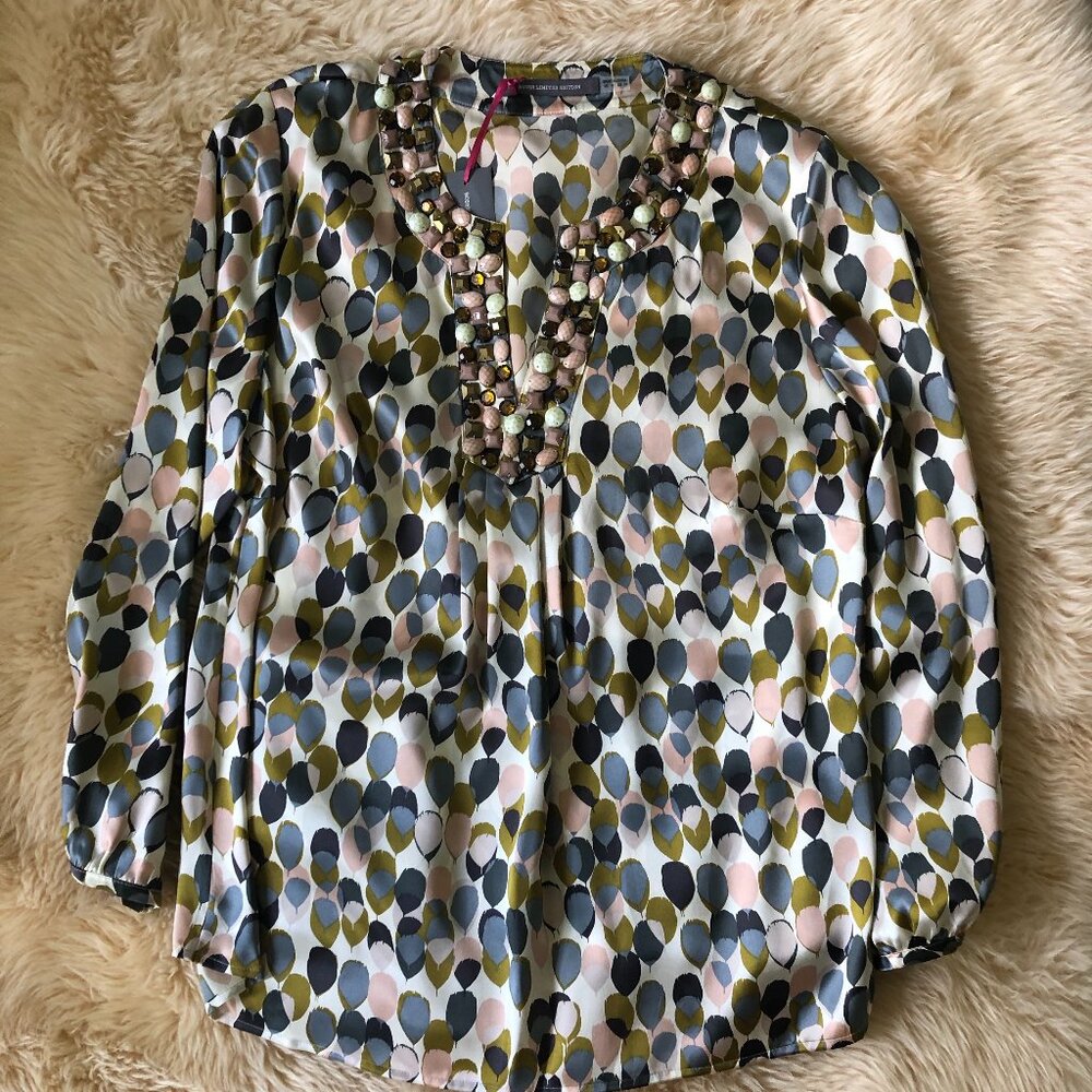 Boden Silk Feather Top
